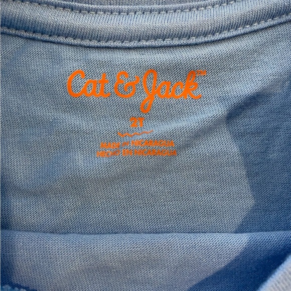 NEW Cat & Jack Blue Long Sleeve Tee with Rainbow Design - Picture 3 of 3